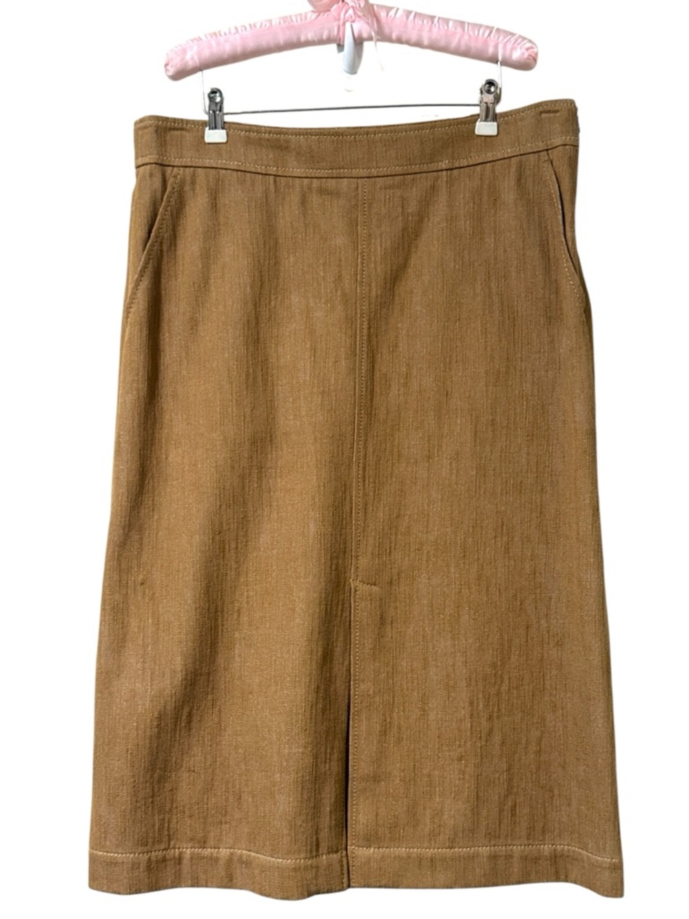 Akris punto Washed Denim A-Line Midi Skirt Size 12